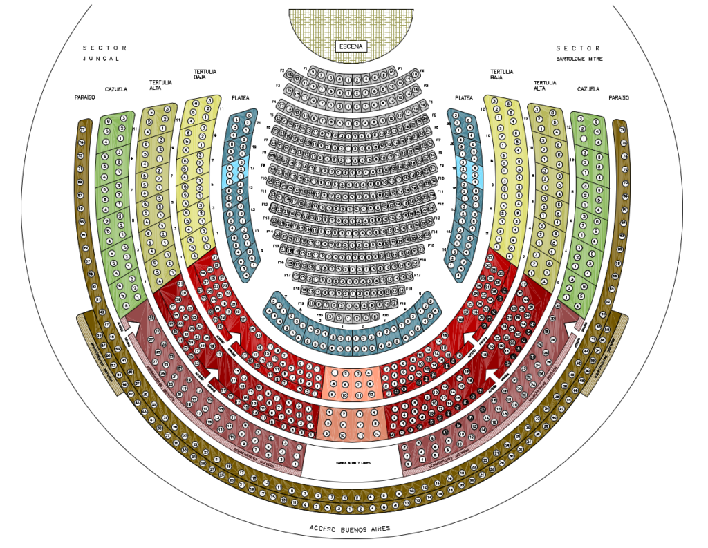 Distribución de asientos de la Sala Principal del Teatro Solís